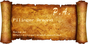Pilinger Armand névjegykártya